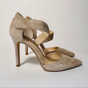 Vince Camuto Cream Suede Heel 7